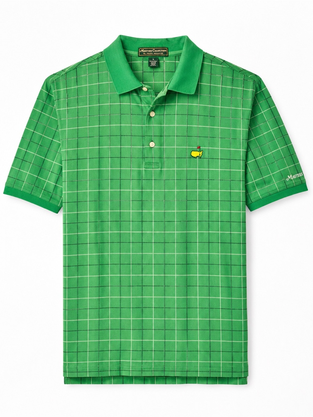 Masters Collection Green Plaid Golf Polo Men’s Large | Pima Cotton Mercerized